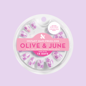 Chrome Petal Party - Press-On | Extra Short | Round