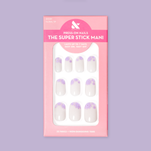 Floral Tip | Short | Round - Tab Press-On